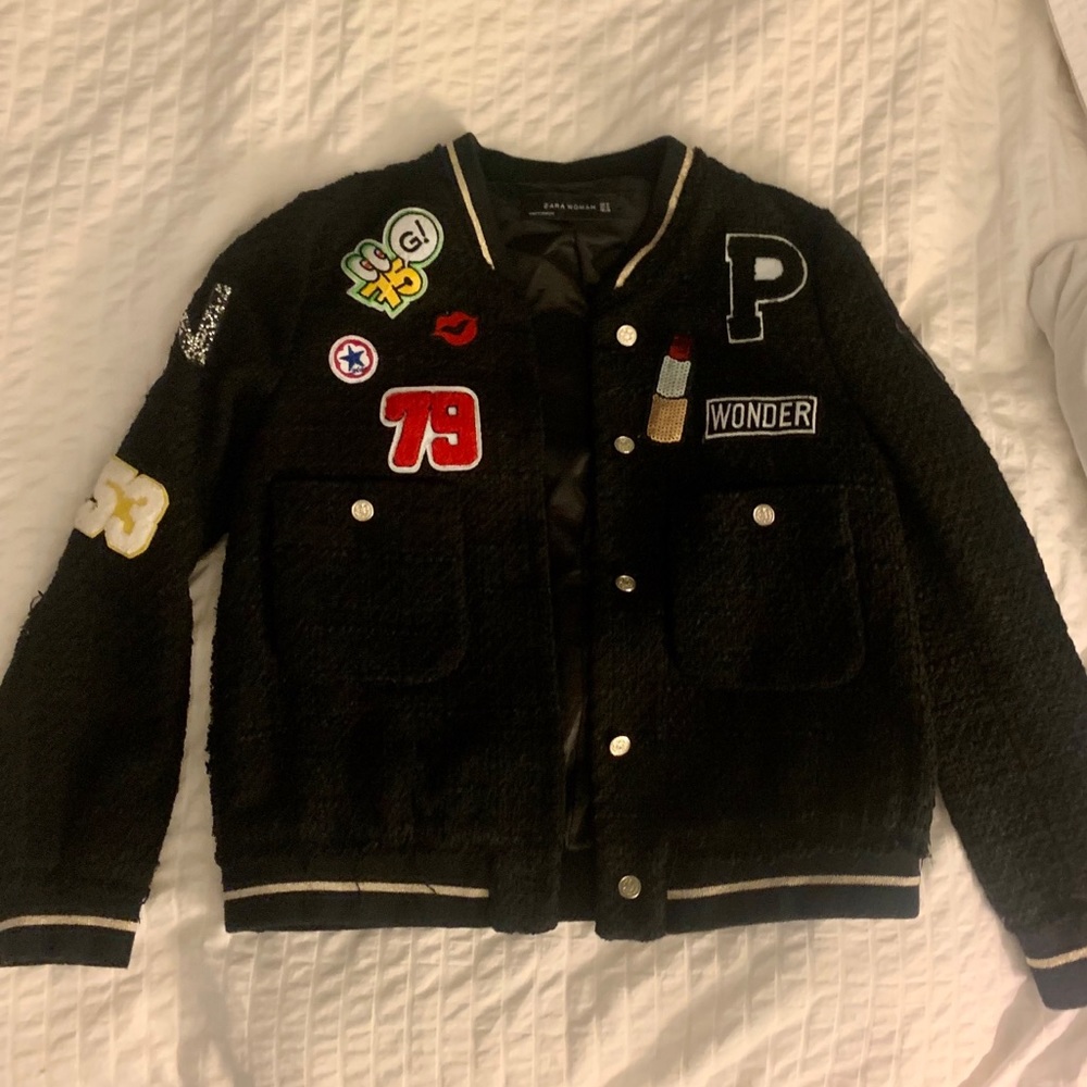 Zara varsity letterman’s jacket (bomber) RARE!!